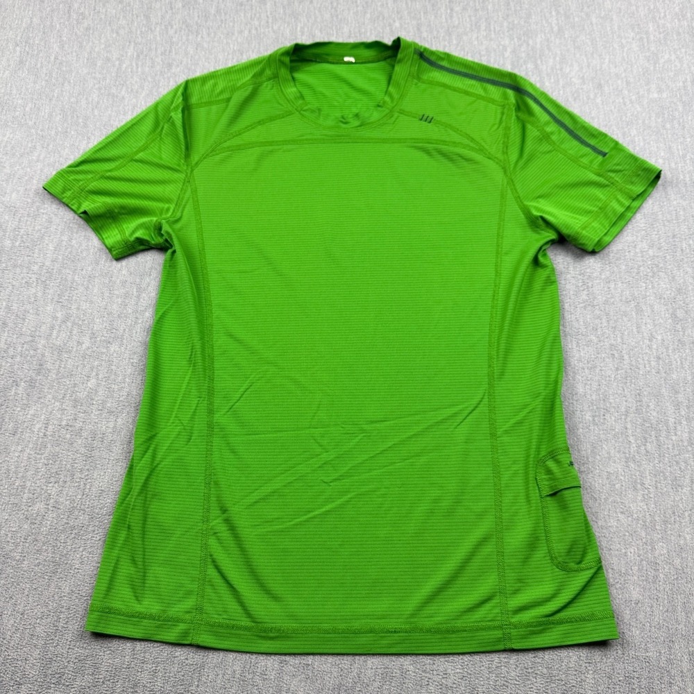 Lululemon Shirt Mens Medium Green Stretch Short Sleeve Crewneck Active Running